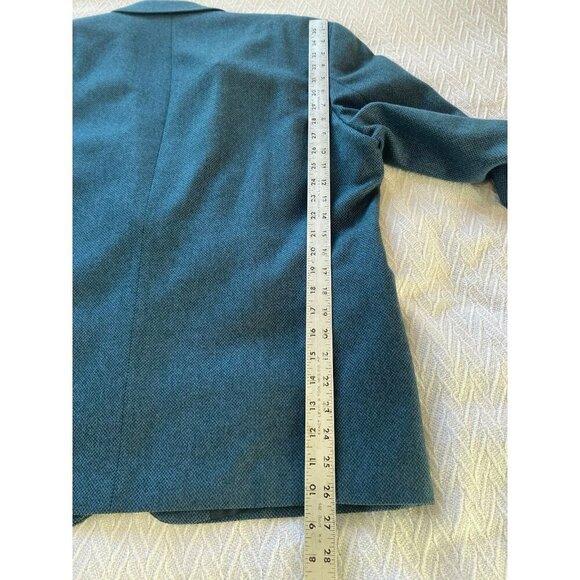 Baumler Mens Lambswool Herringbone Blazer Sport Coat Teal Blue Sz L Austria Made - Picture 9 of 15